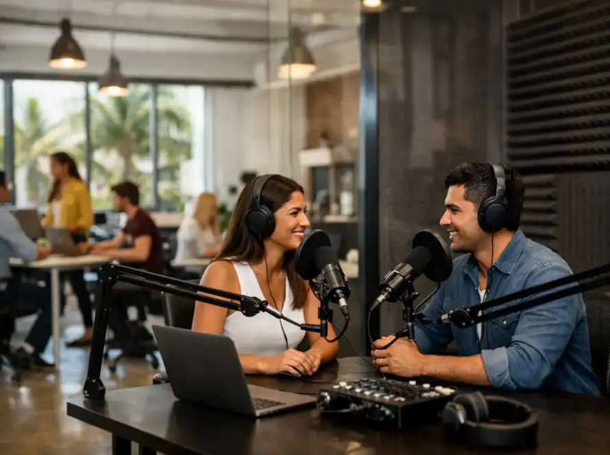 Coworking con sala de podcast en Barranquilla