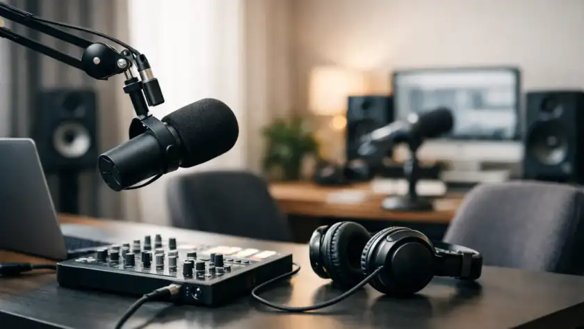 Espacio para grabar podcast que suena profesional