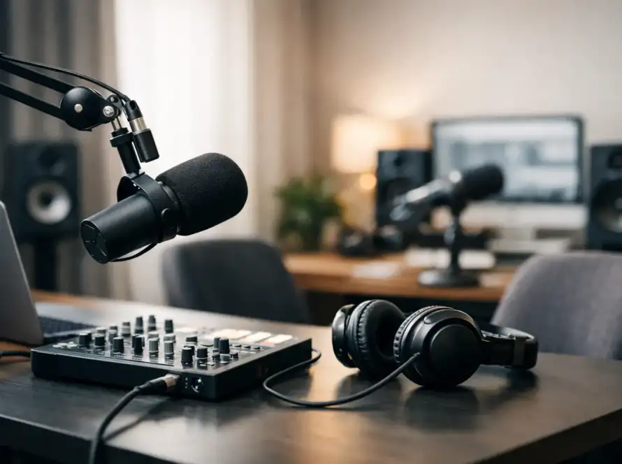 Espacio para grabar podcast que suena profesional